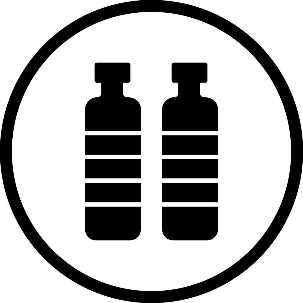 botella en icono de vector de agua