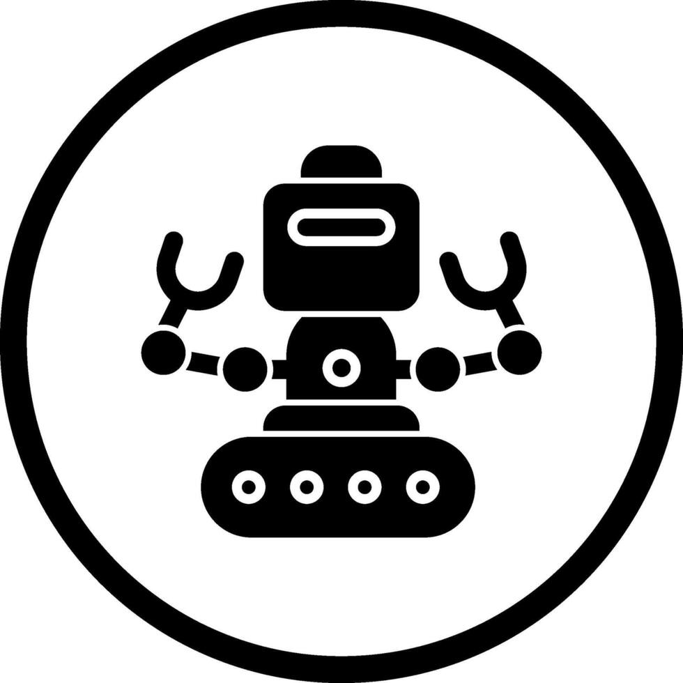 industrial robot yo vector icono