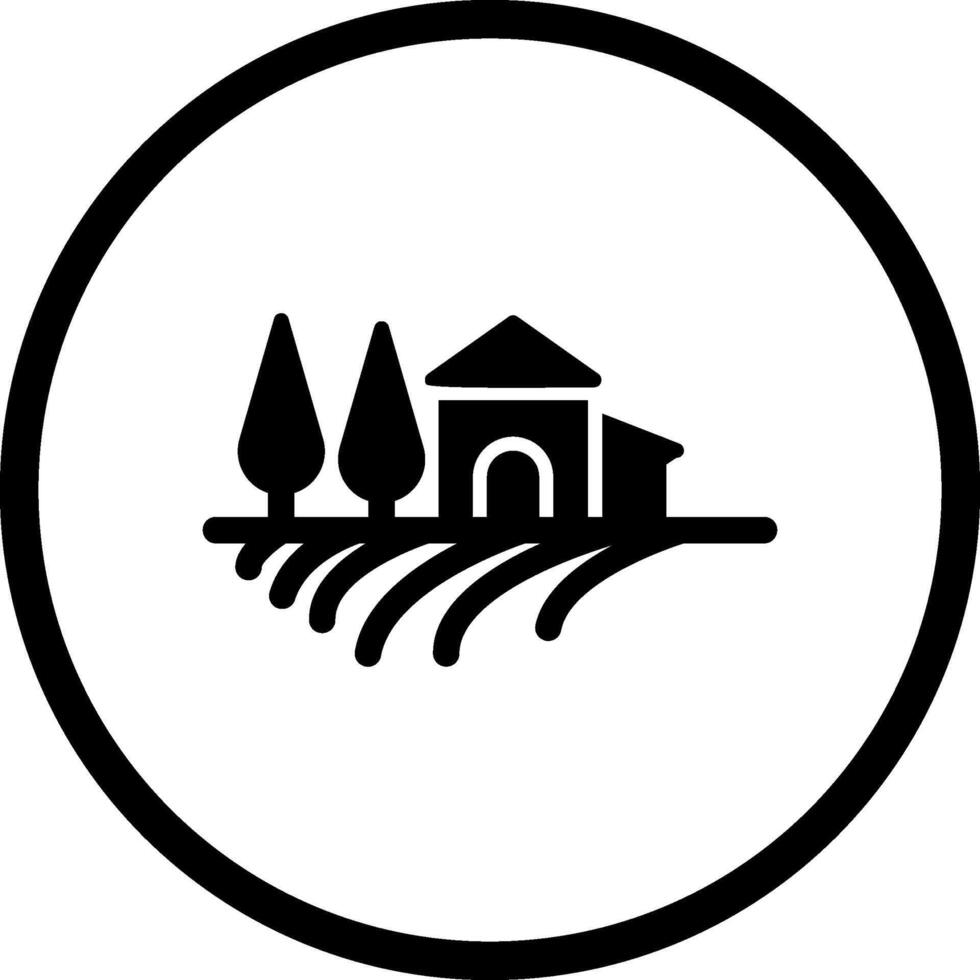 icono de vector de casa de campo