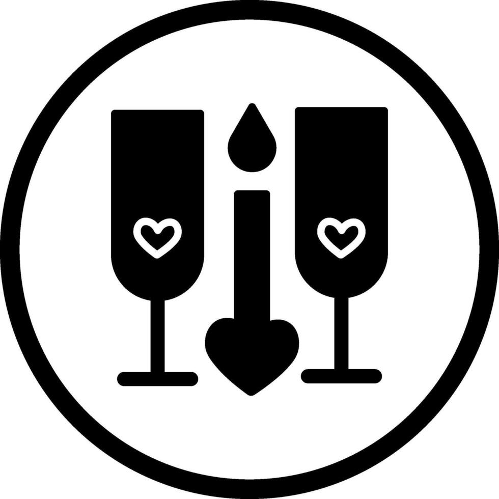 Two Glasses Romantic Vector Icon