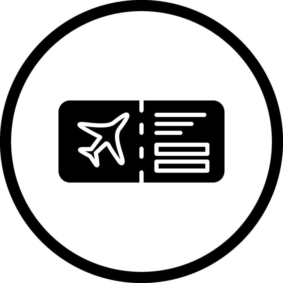 icono de vector de billetes de avión