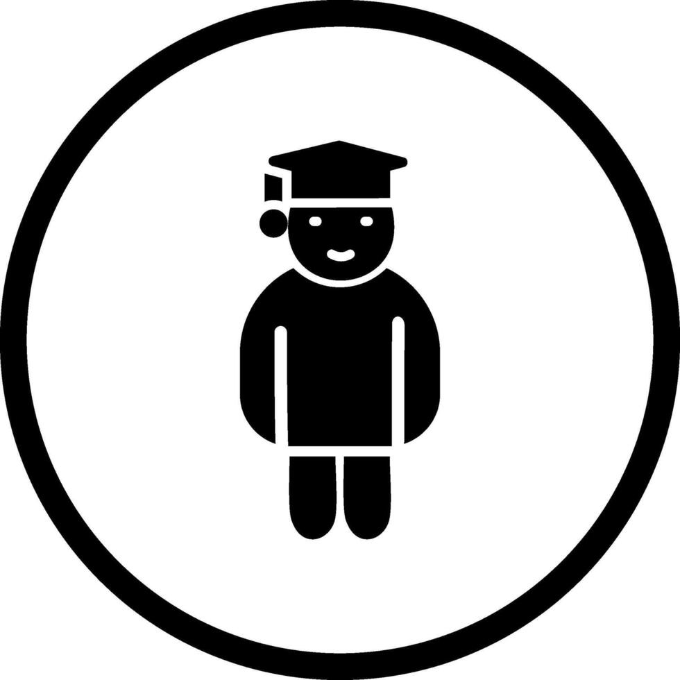 icono de vector de estudiante graduado