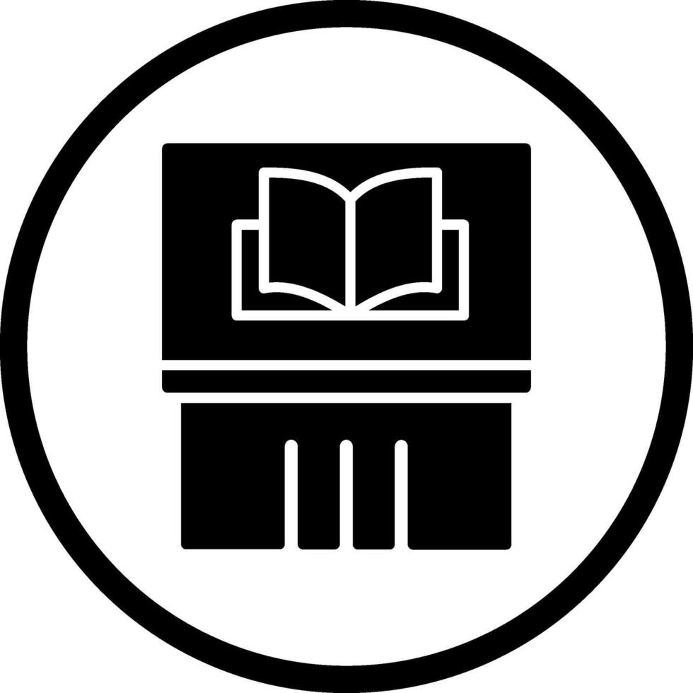 icono de vector de exhibición de libro antiguo