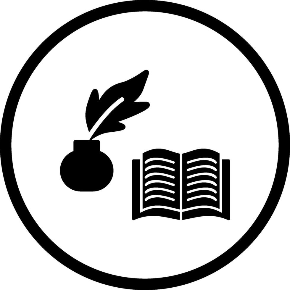 Quill and Book Vector Icon