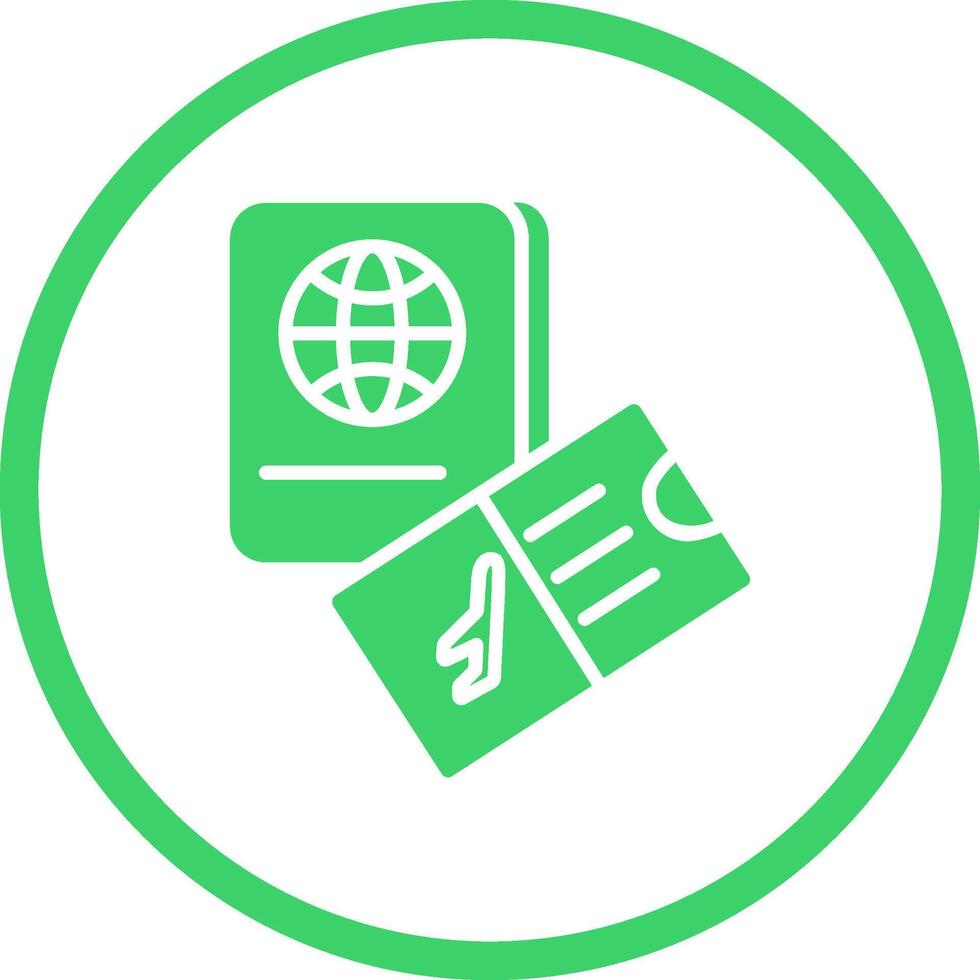 Ticket and Passport Vector Icon