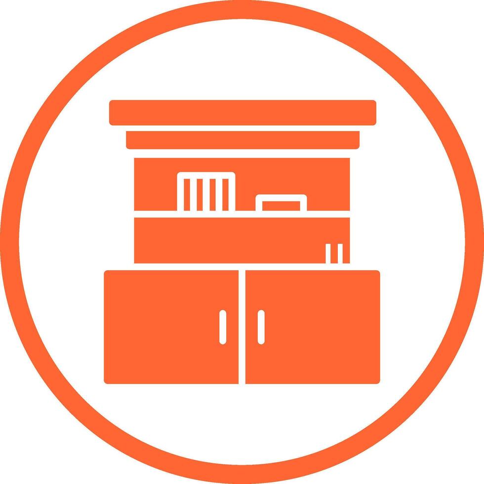 Cupboard with Shelves Vector Icon