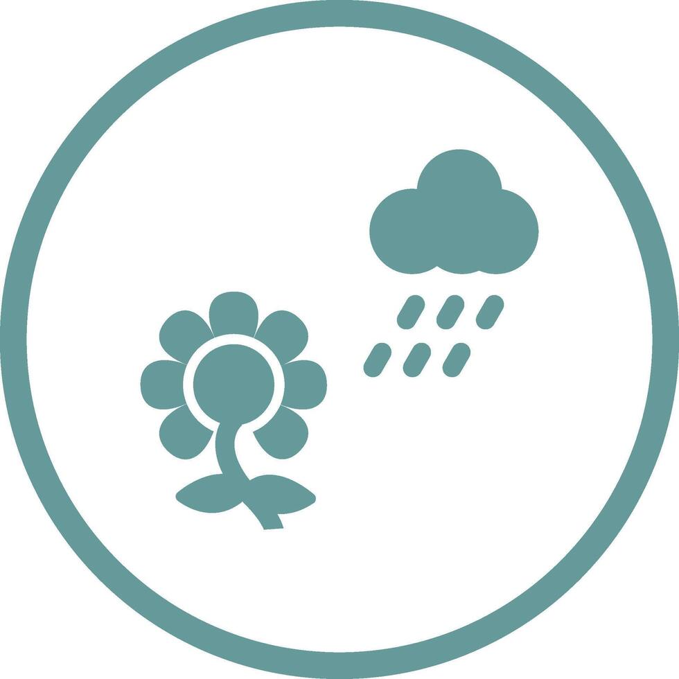 Flower with rain Vector Icon