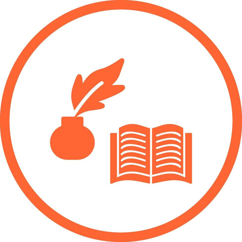 Quill and Book Vector Icon