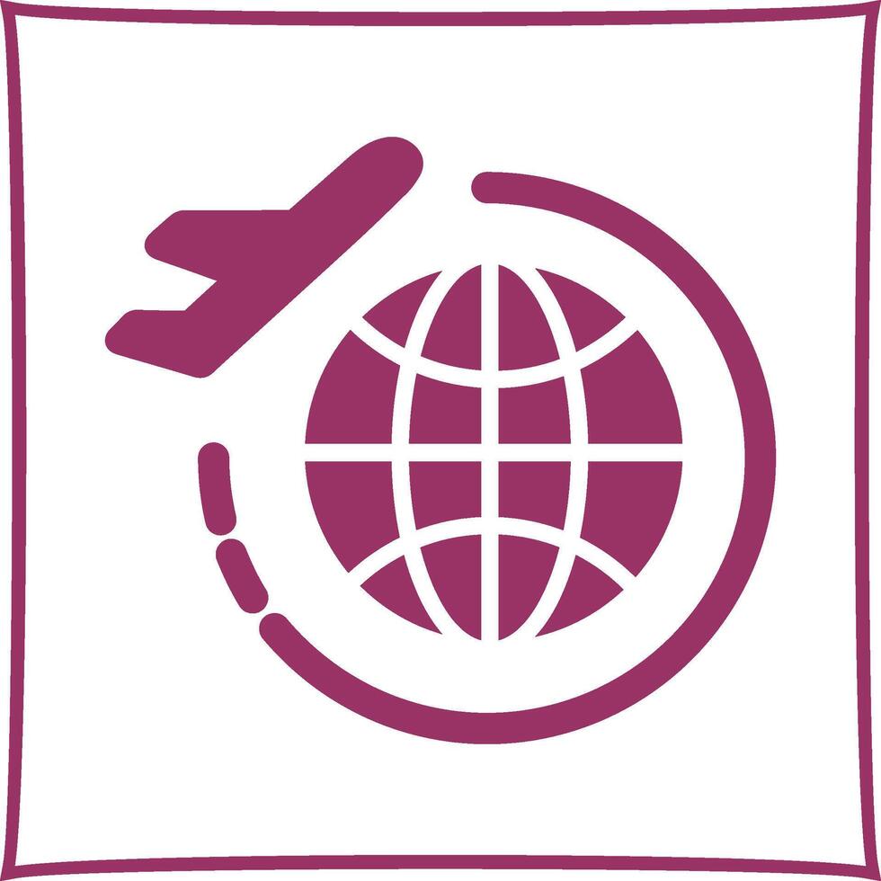 Round Travel Flights Vector Icon