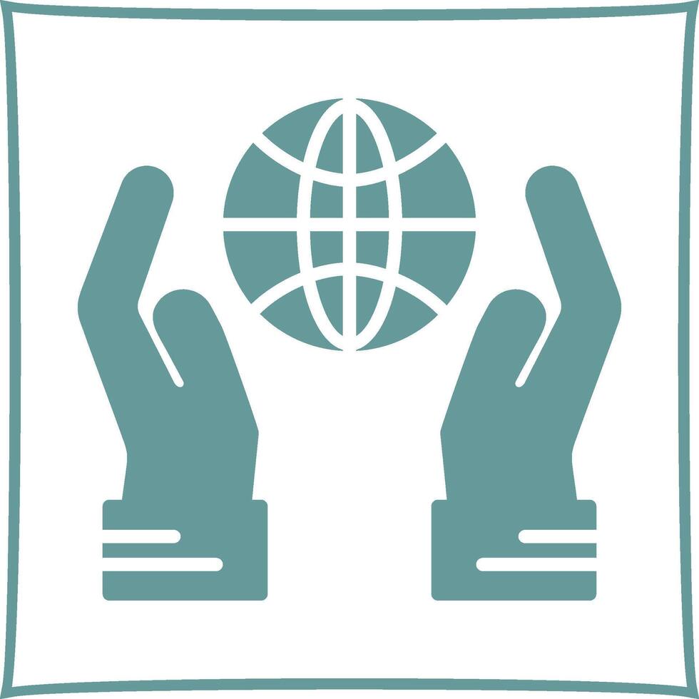 Globe Hand Vector Icon