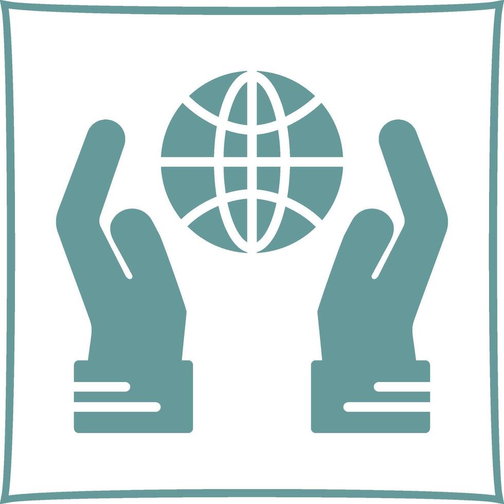 Globe Hand Vector Icon