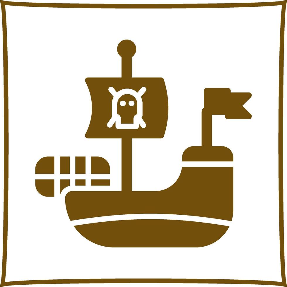 icono de vector de barco pirata