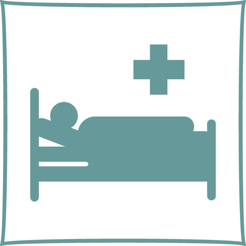 paciente cama vector icono