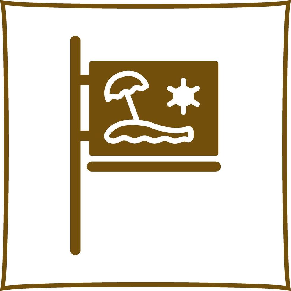 icono de vector de señal de playa