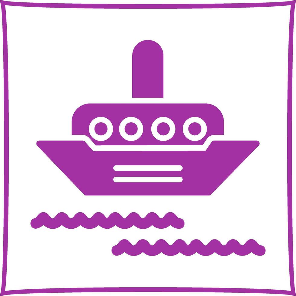 icono de vector de barco de vapor