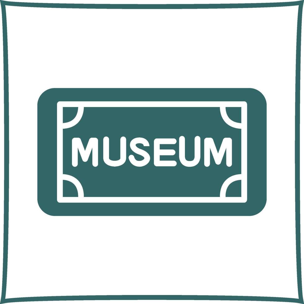 icono de vector de etiqueta de museo