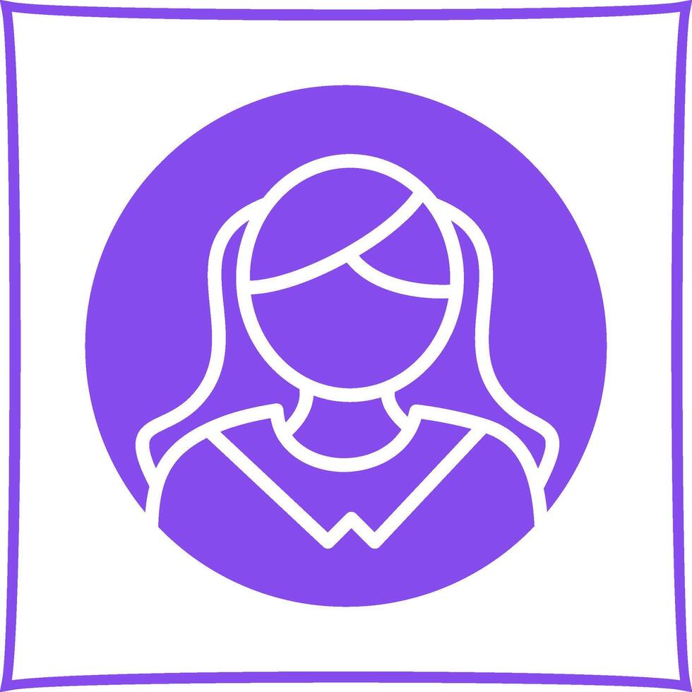 icono de vector de perfil femenino