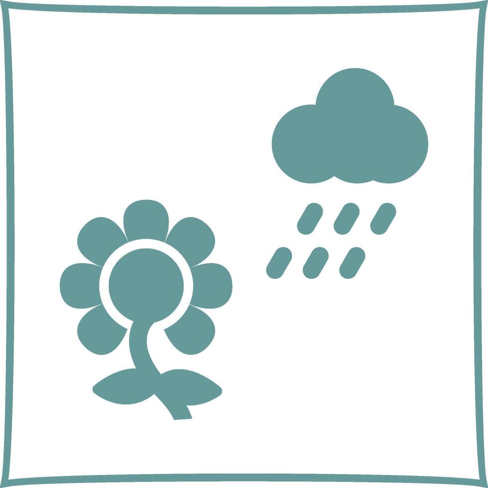 Flower with rain Vector Icon