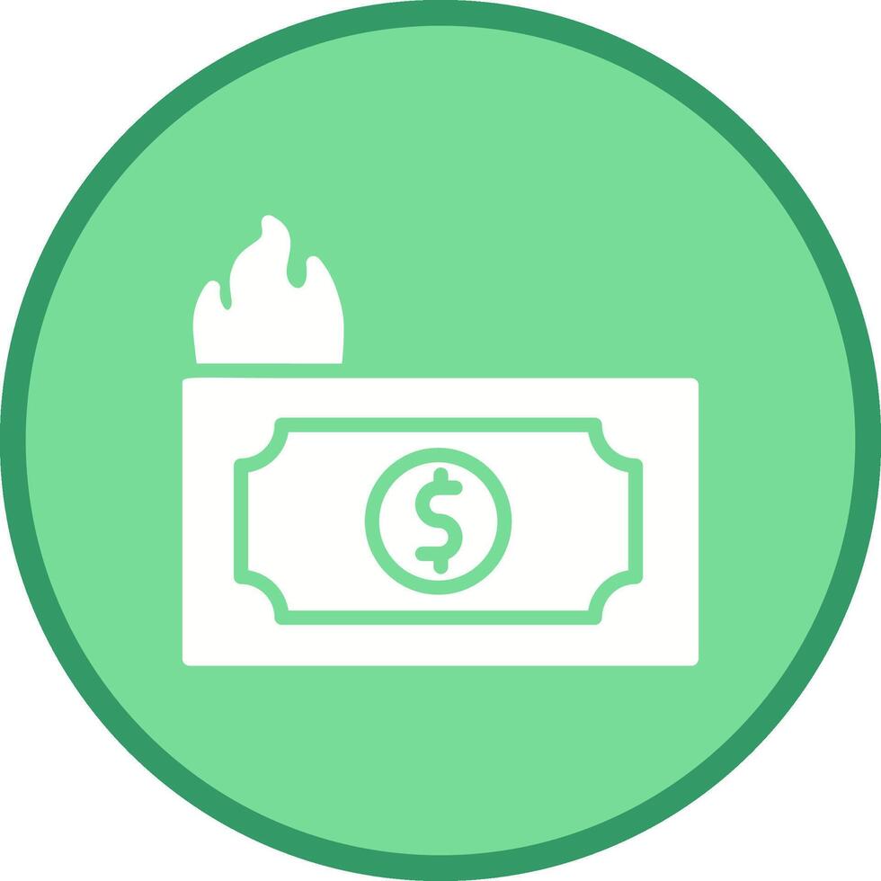 Dollar on Fire Vector Icon