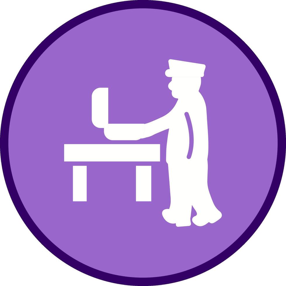 Guard Checking Briefcase Vector Icon