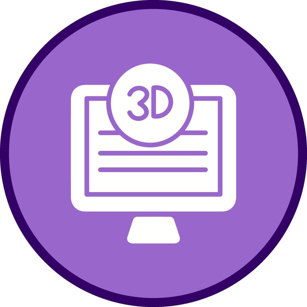 3d calidad pantalla vector icono