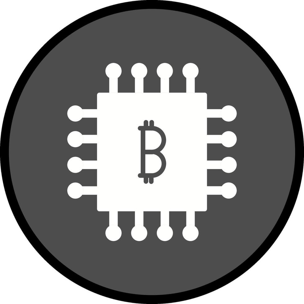 Bitcoin Chip Vector Icon