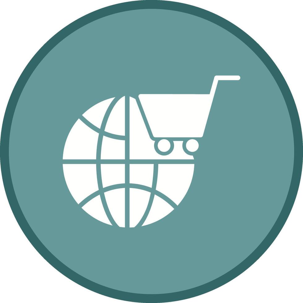 icono de vector de compras del mundo