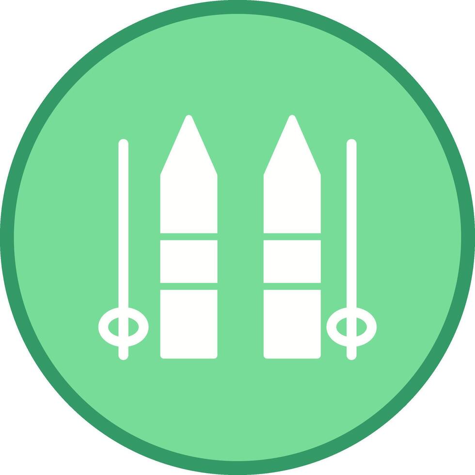 Ski Sticks Vector Icon