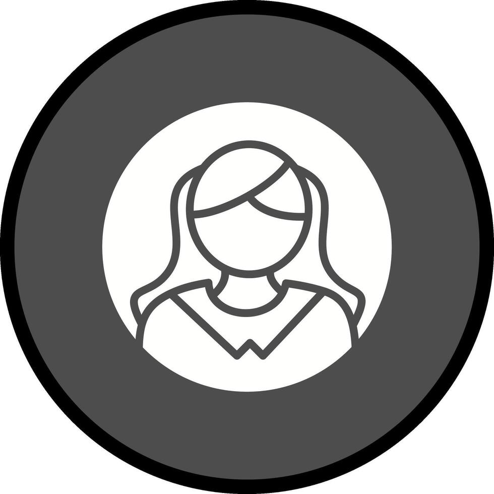 icono de vector de perfil femenino