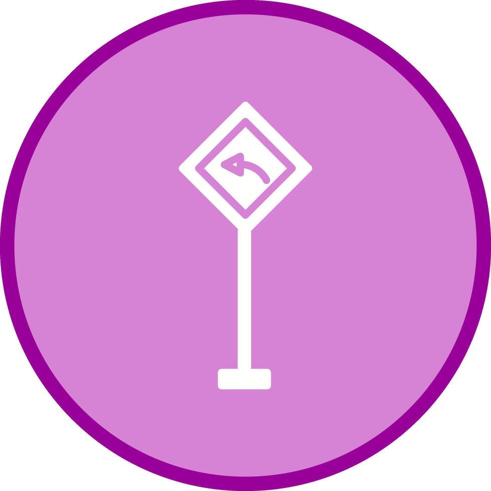 Left Turn Ahead Vector Icon