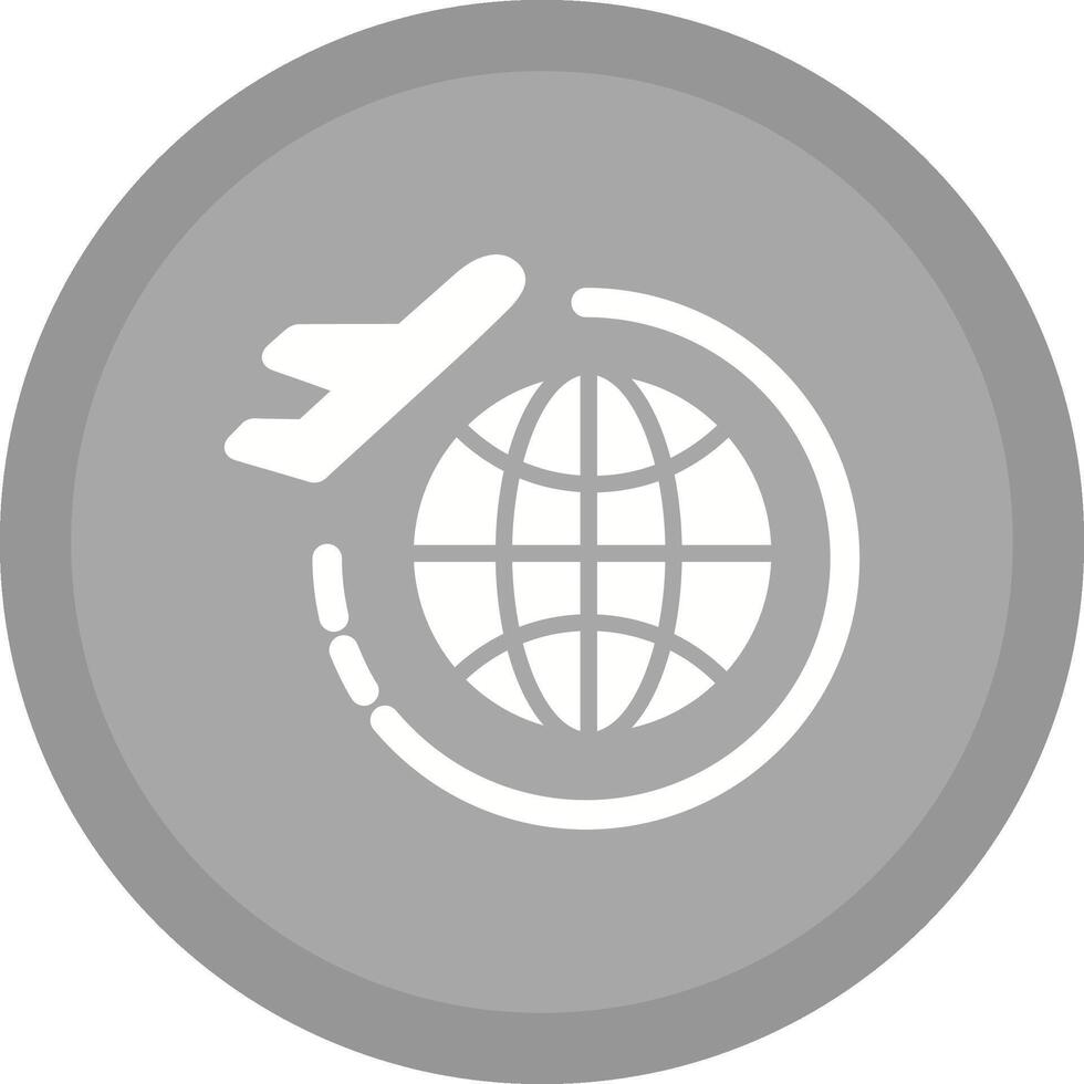Round Travel Flights Vector Icon