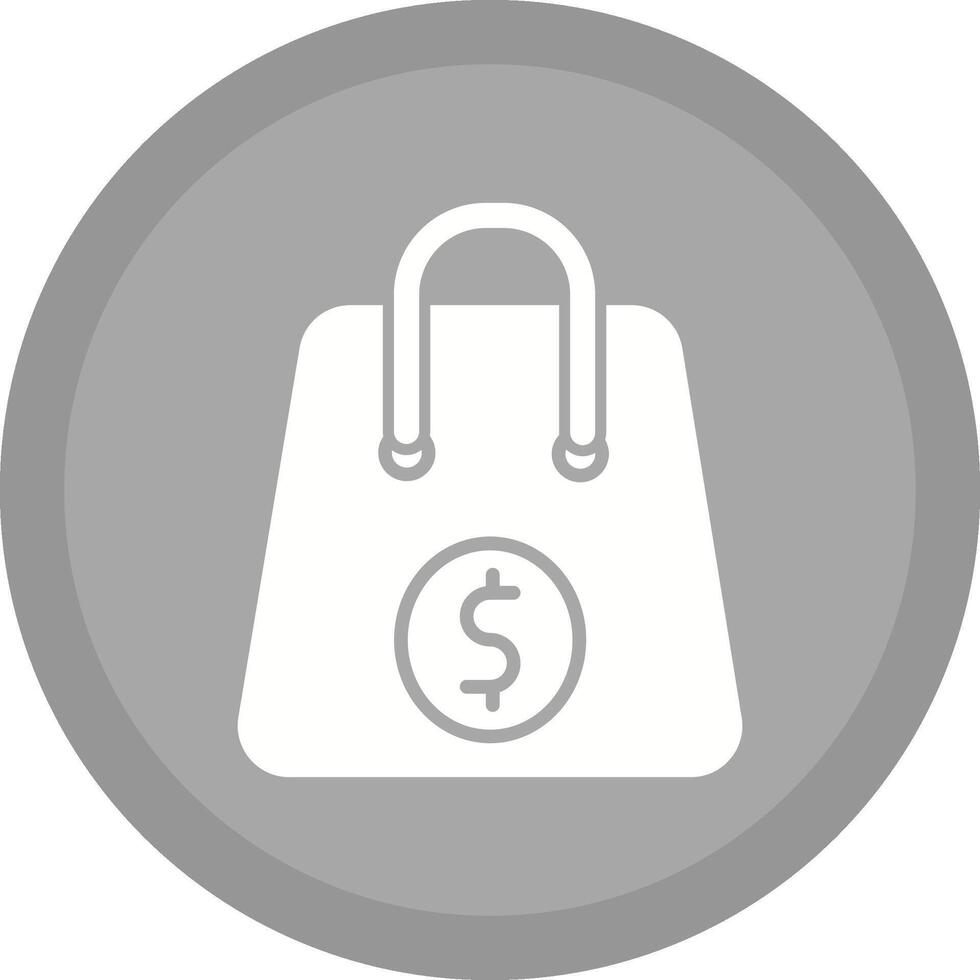 artículos en un icono de vector de bolsa