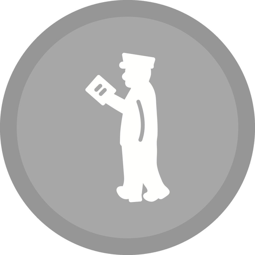 icono de vector de pasaporte de verificación de guardia