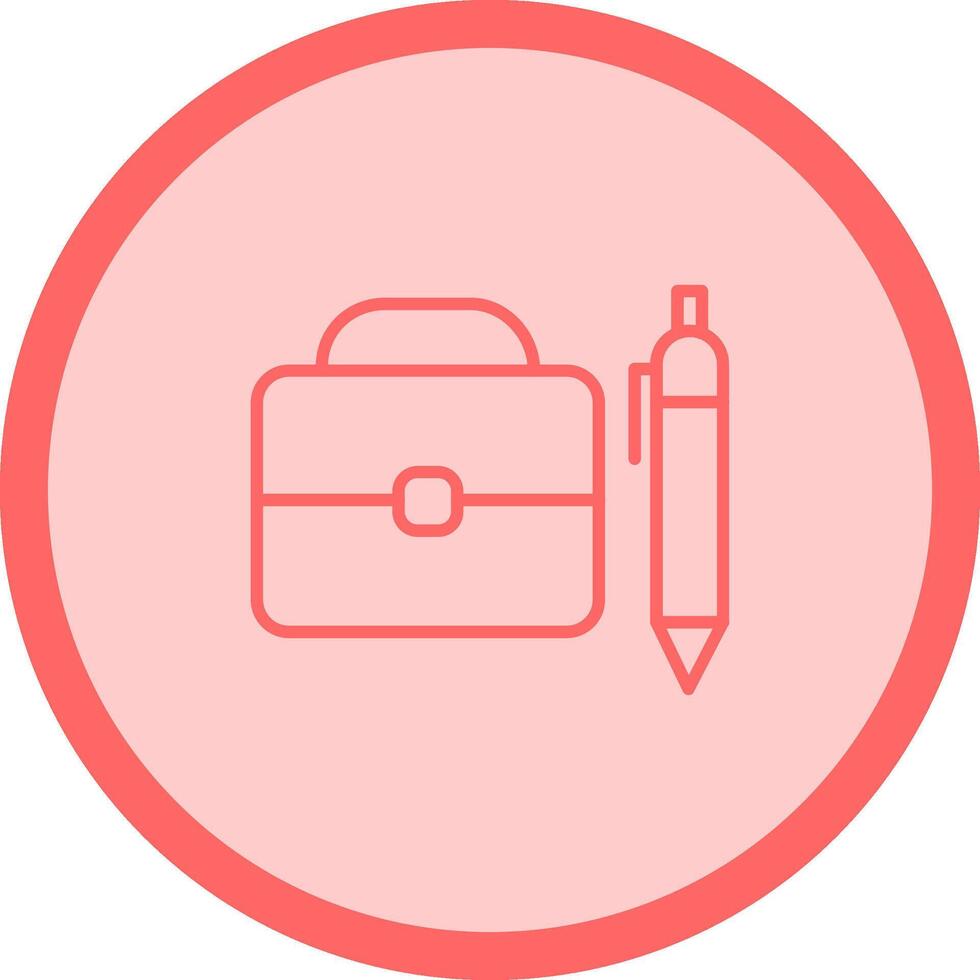 Briefcase and Pen Vector Icon