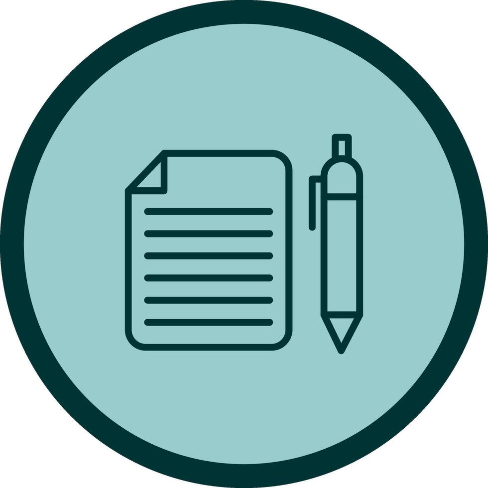 documentos y bolígrafo vector icono