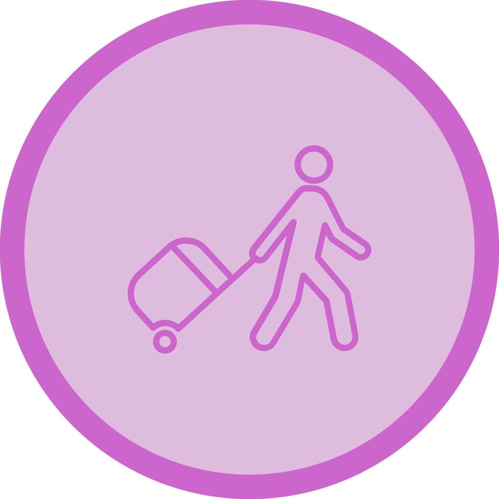 Walking with Luggage Vector Icon