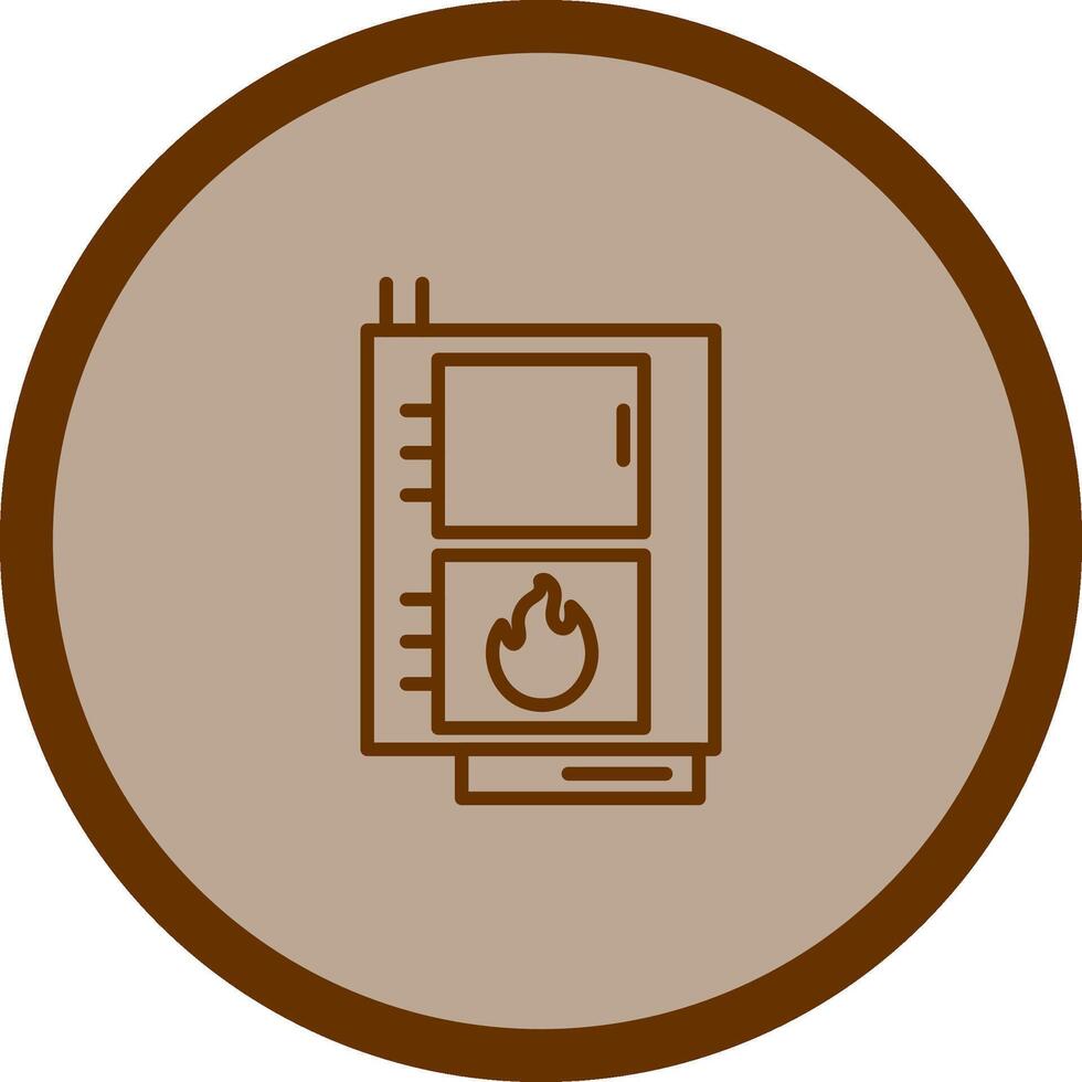 icono de vector de caldera de combustible sólido