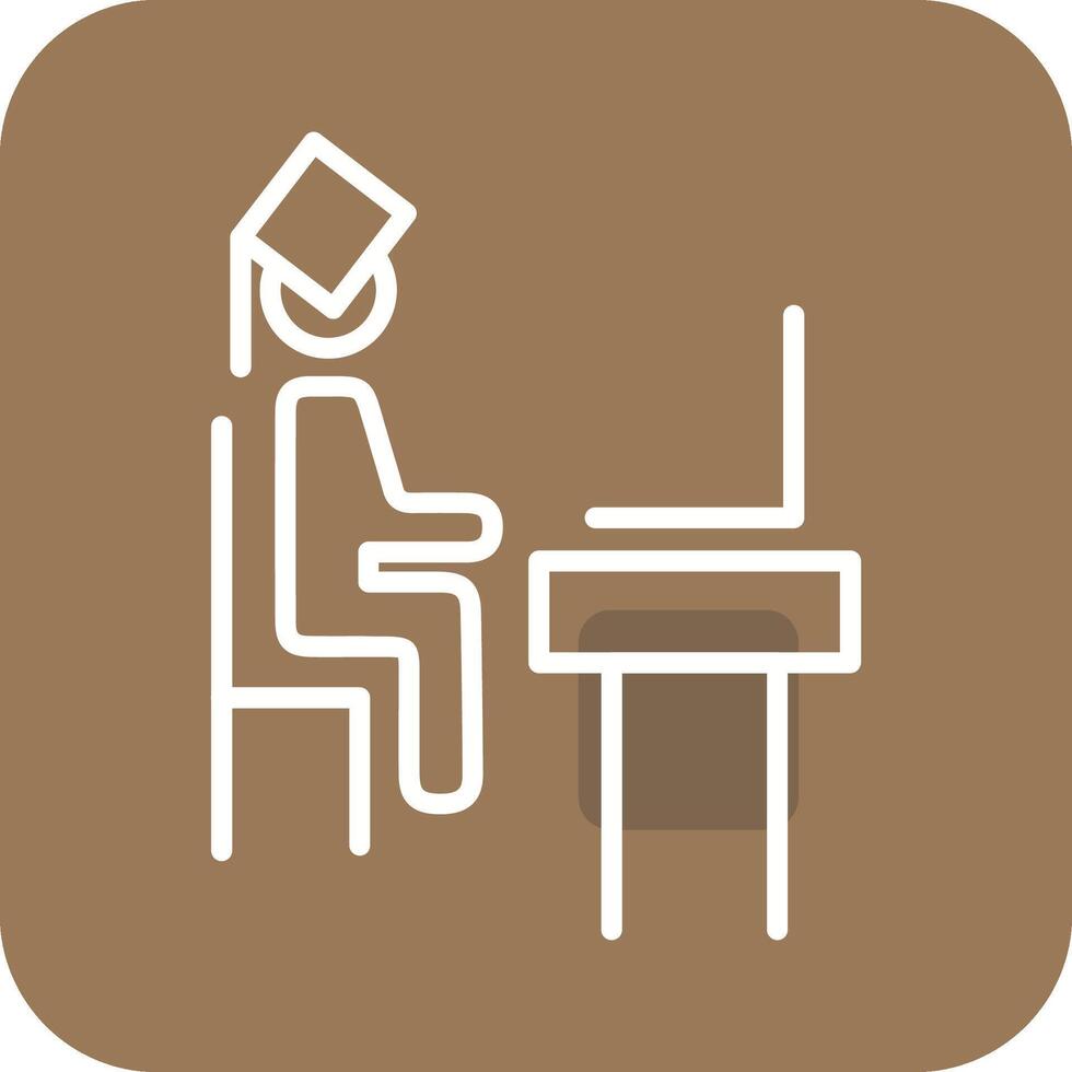 Student using laptop Vector Icon