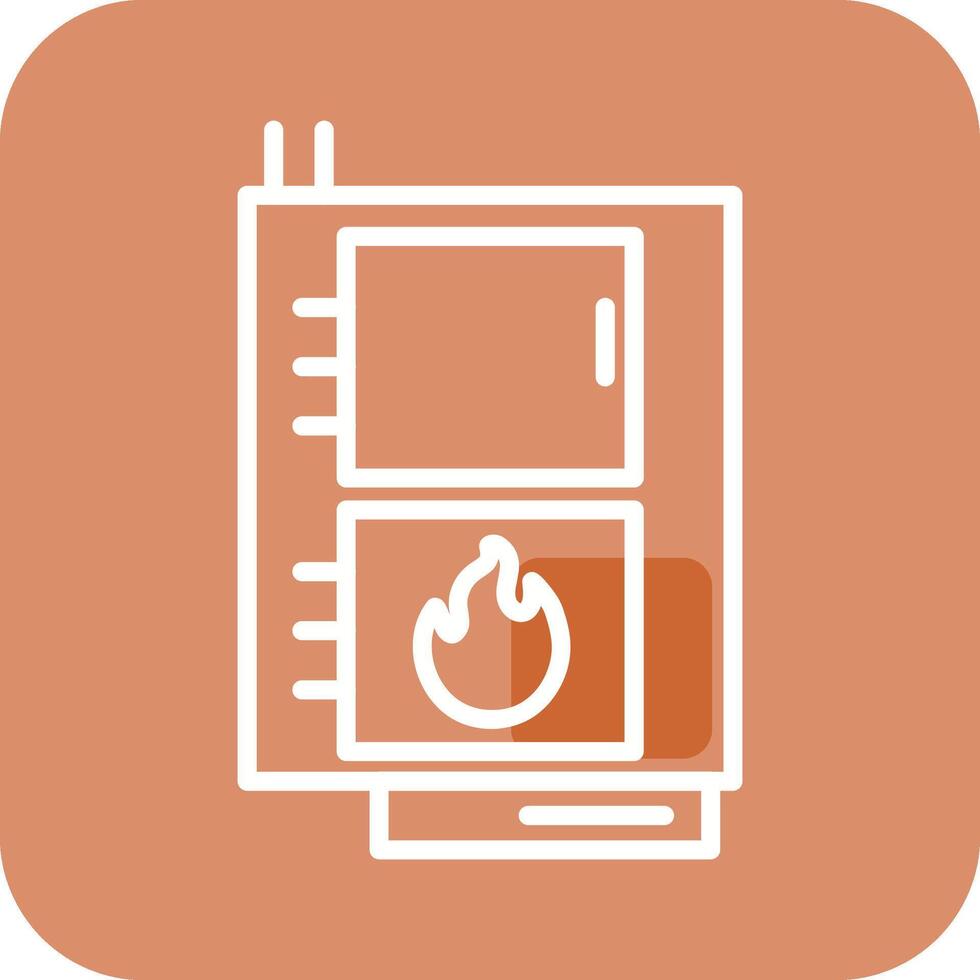 icono de vector de caldera de combustible sólido