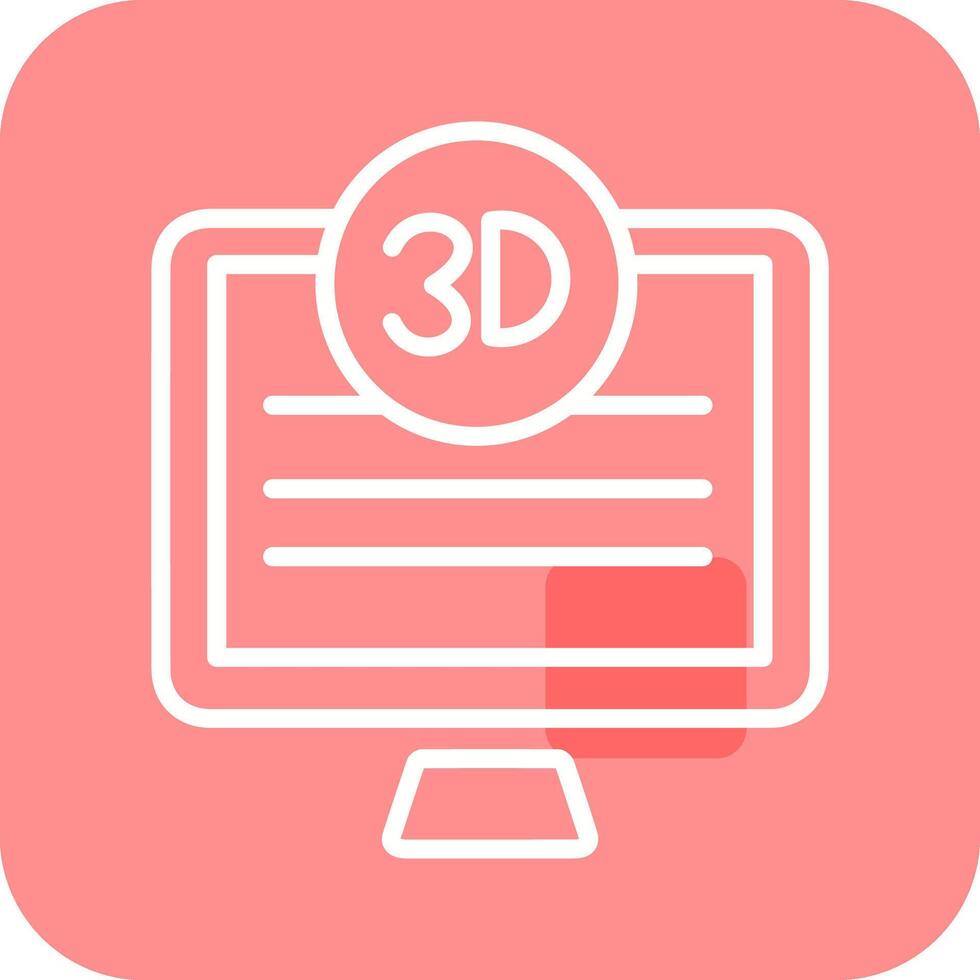 3d calidad pantalla vector icono