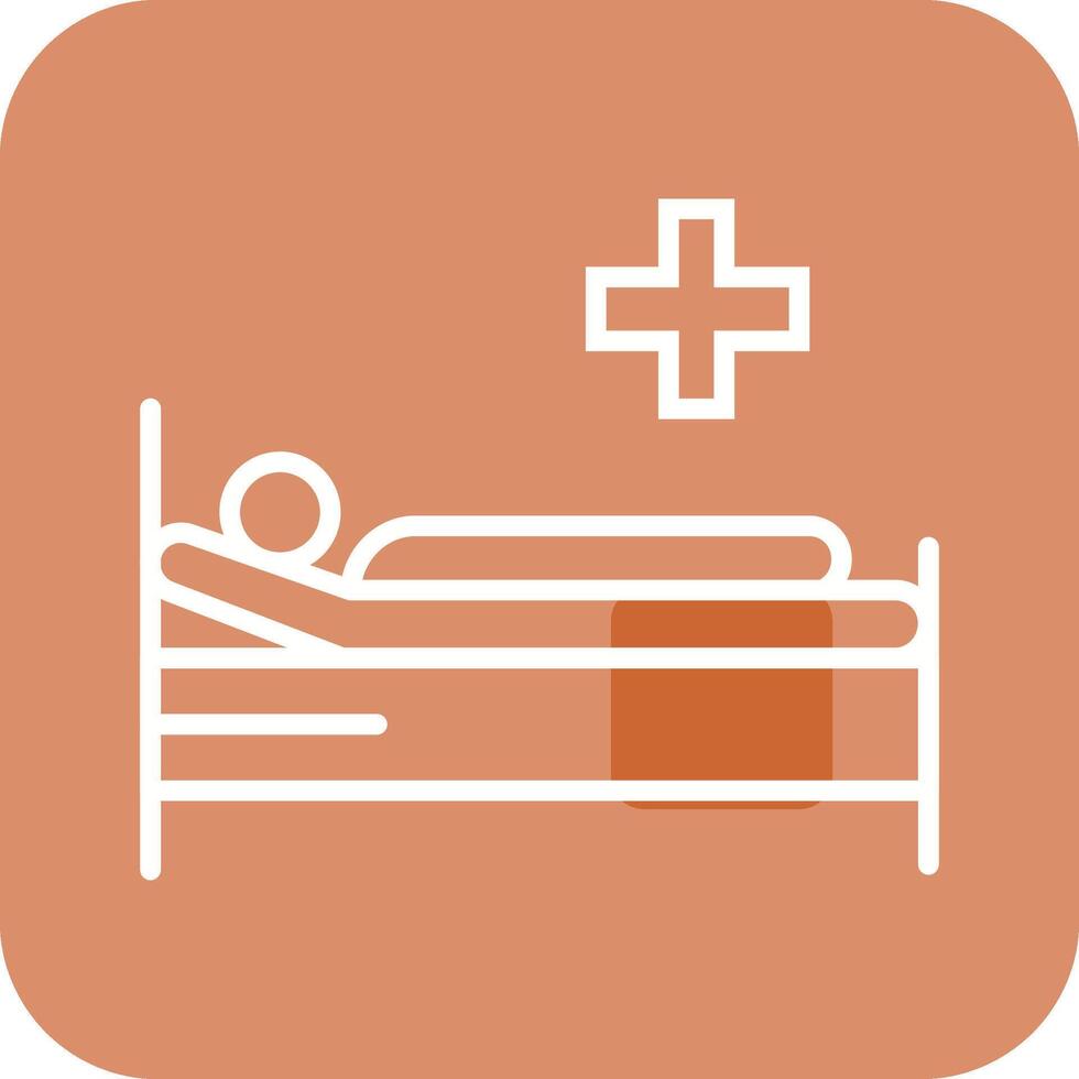 paciente cama vector icono