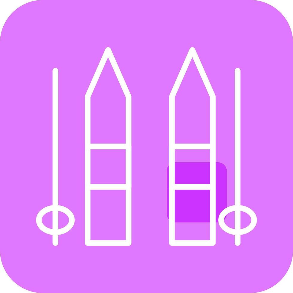 Ski Sticks Vector Icon