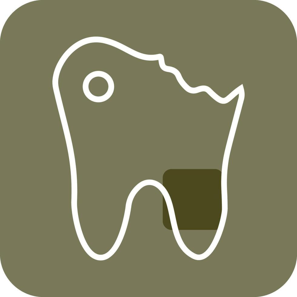 icono de vector de caries