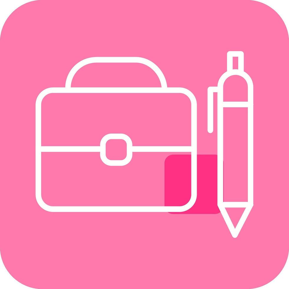 Briefcase and Pen Vector Icon