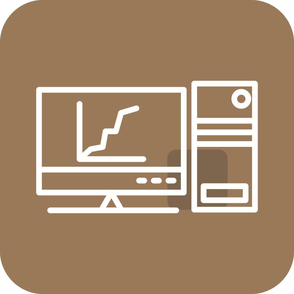Graph Line Screen Vector Icon