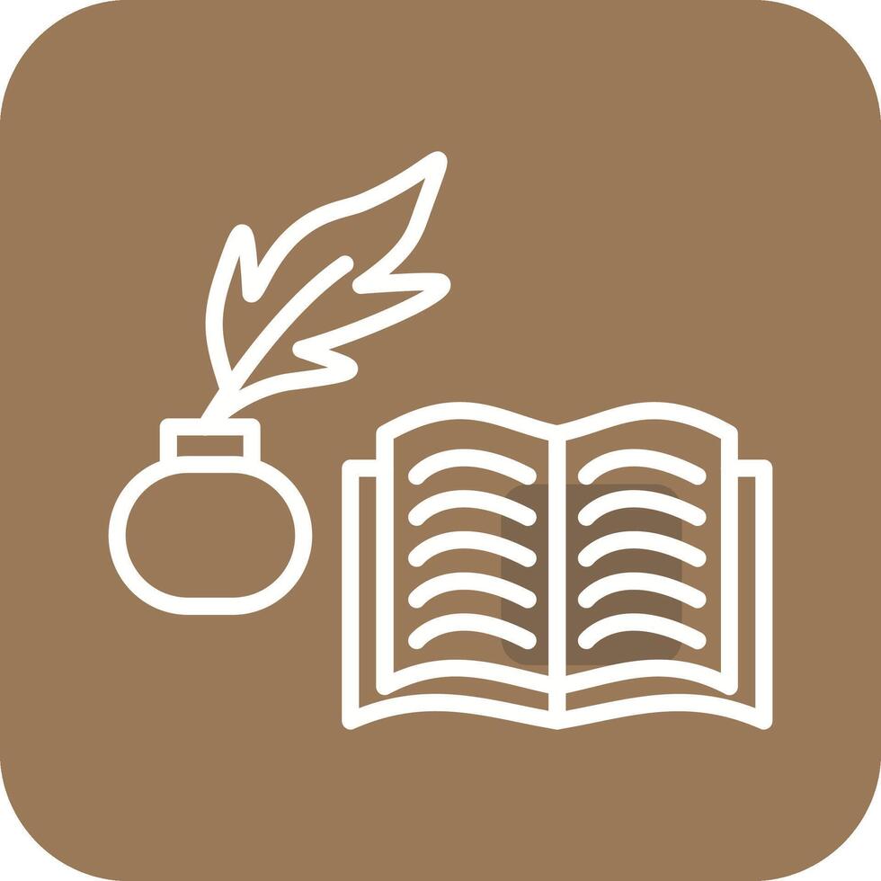 Quill and Book Vector Icon