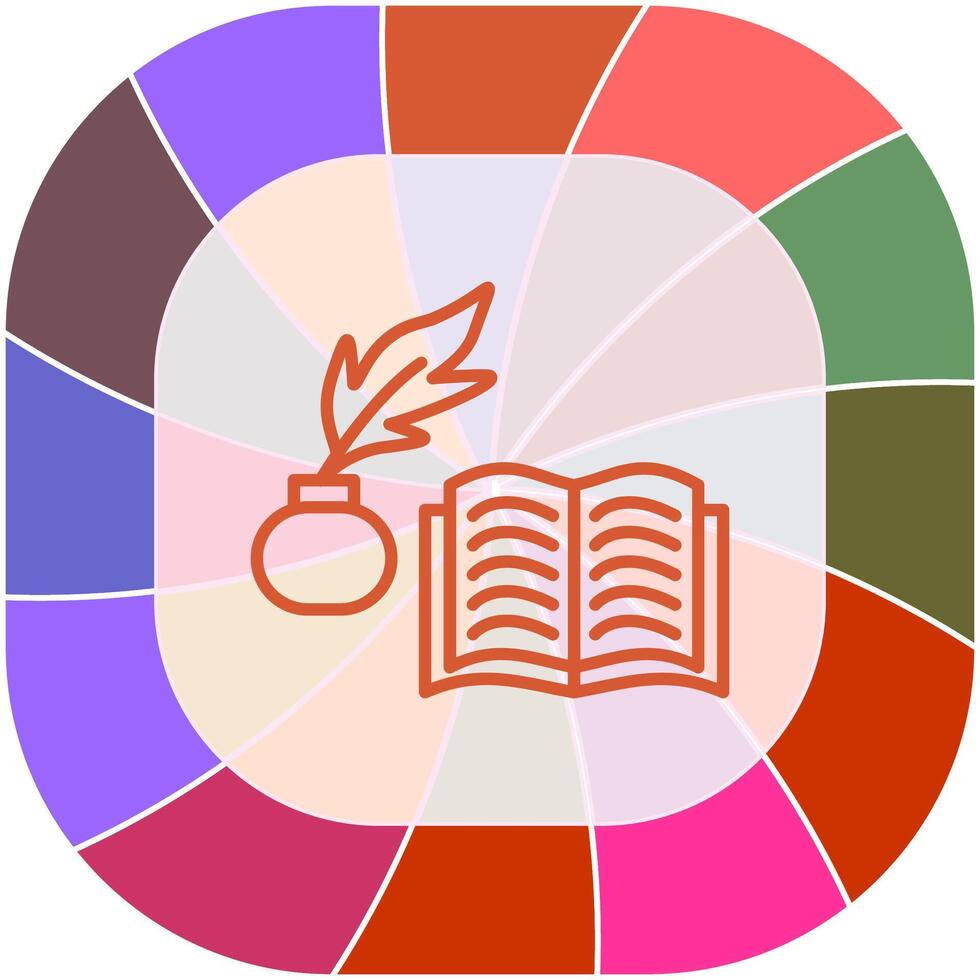 Quill and Book Vector Icon