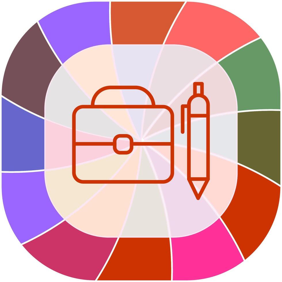 Briefcase and Pen Vector Icon