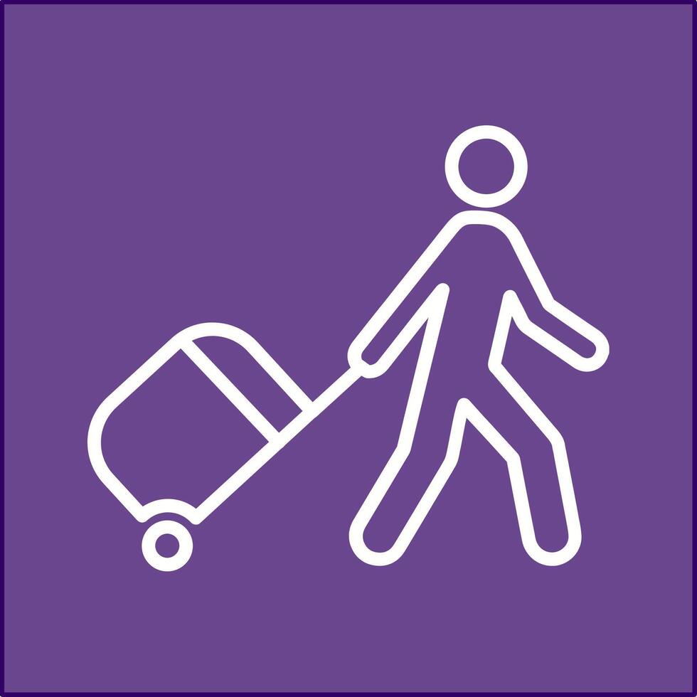 Walking with Luggage Vector Icon