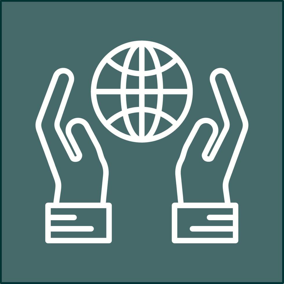 Globe Hand Vector Icon